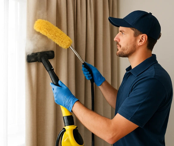 Trusted blind cleaning technician Matty Curtain Cleaning ransome QLD