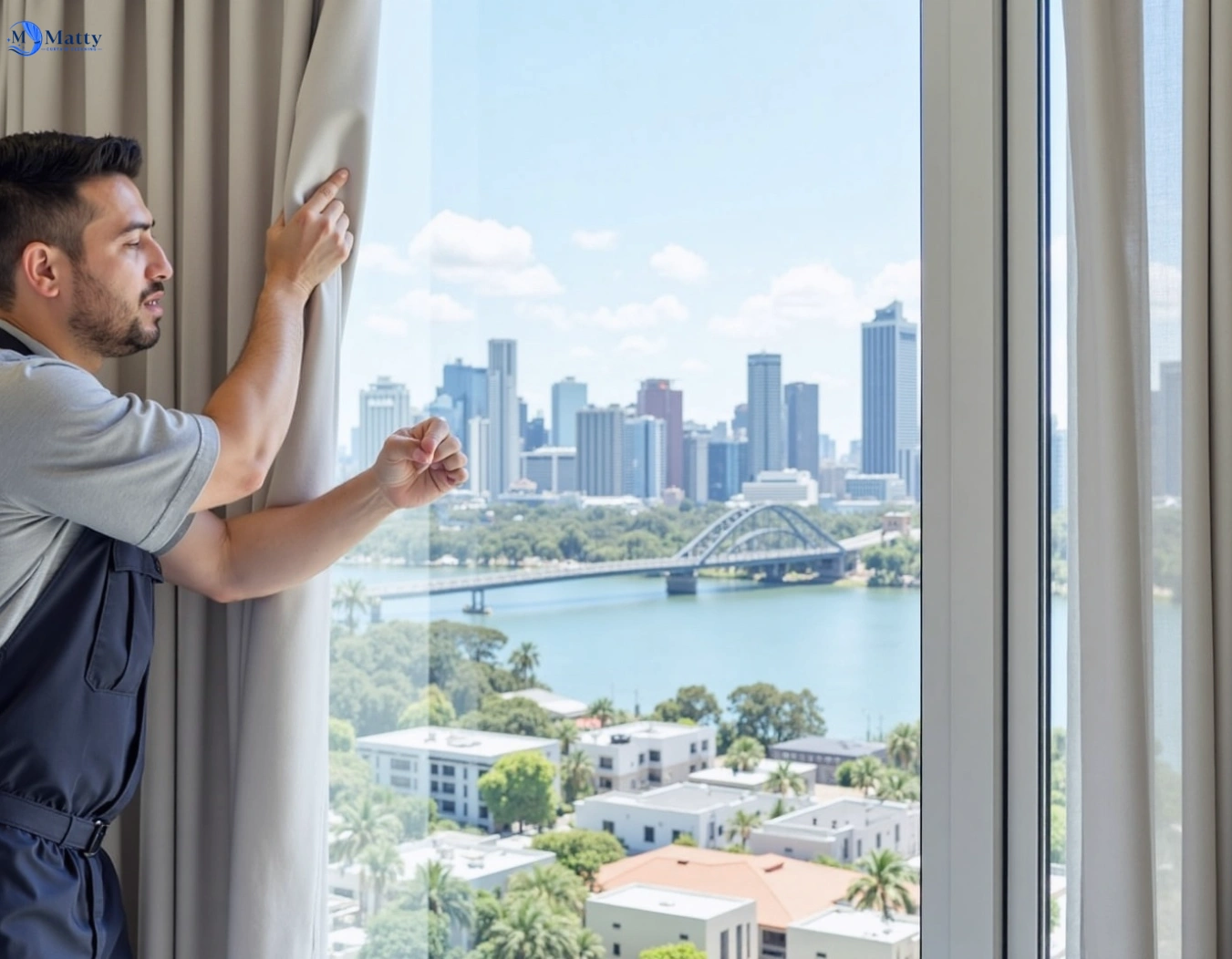 Professional curtain steam cleaning service ransome QLD by Matty Curtain Cleaning